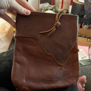 Custom Handmade Wristlet Thick Leather Strap with Zipper Closure